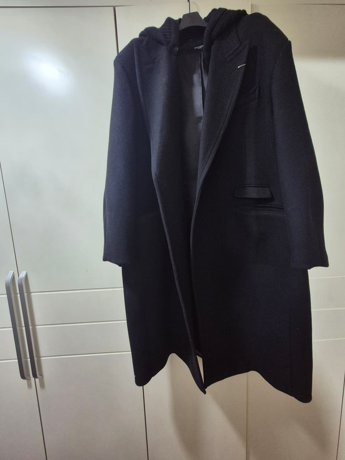 송지오옴므 24FW 옴므 니트후드 피크드 코쿤 코트 상품이미지5