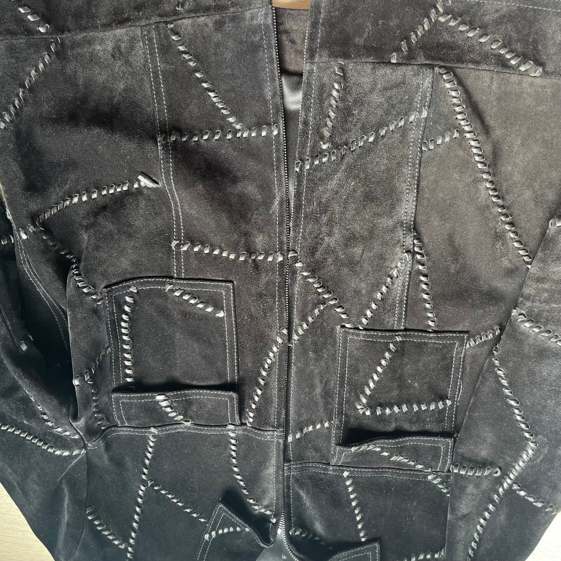 54 생로랑 스티치 스트링 스웨이드 레더 트러커 자켓 상품이미지3