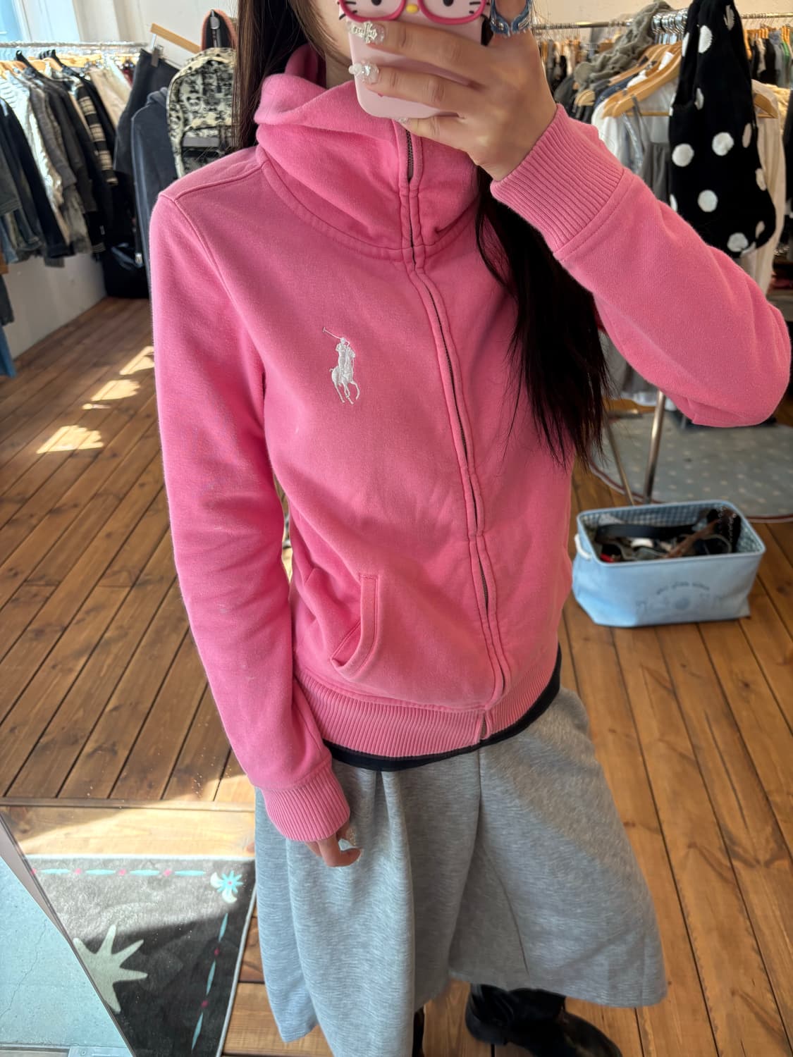 폴로 빅포니 핑크 면집업 상품이미지1