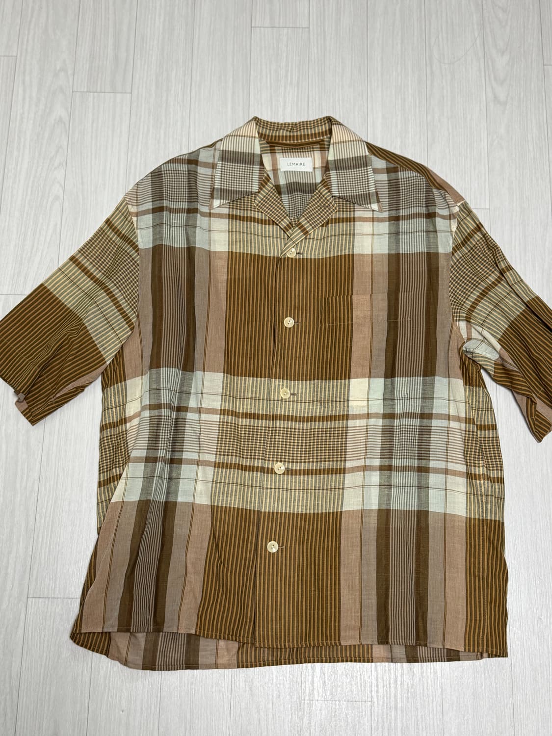 르메르 Lemaire 컨버터블 체크셔츠 48 상품이미지2