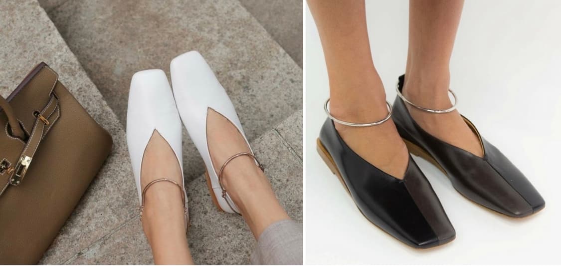 질샌더 흽스티치 앵클릿 발레리나 플랫슈즈/ 그레이색상 상품이미지8