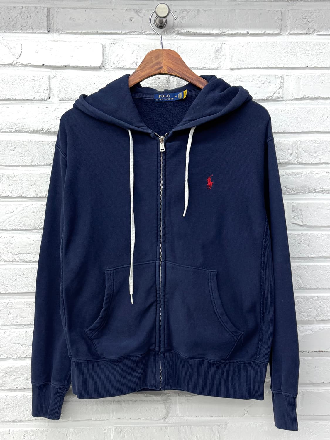폴로 네이비 기모 후드집업 상품이미지3