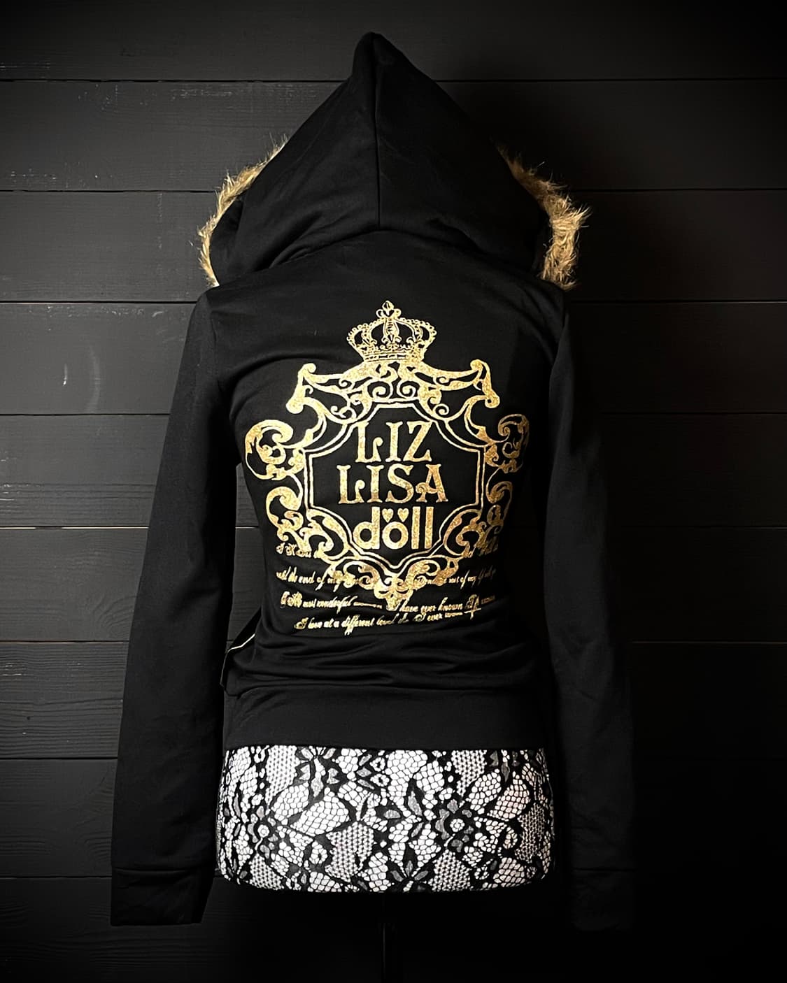 LIZ LISA DOLL 갸루 퍼 레터링 금박 후드집업 상품이미지4