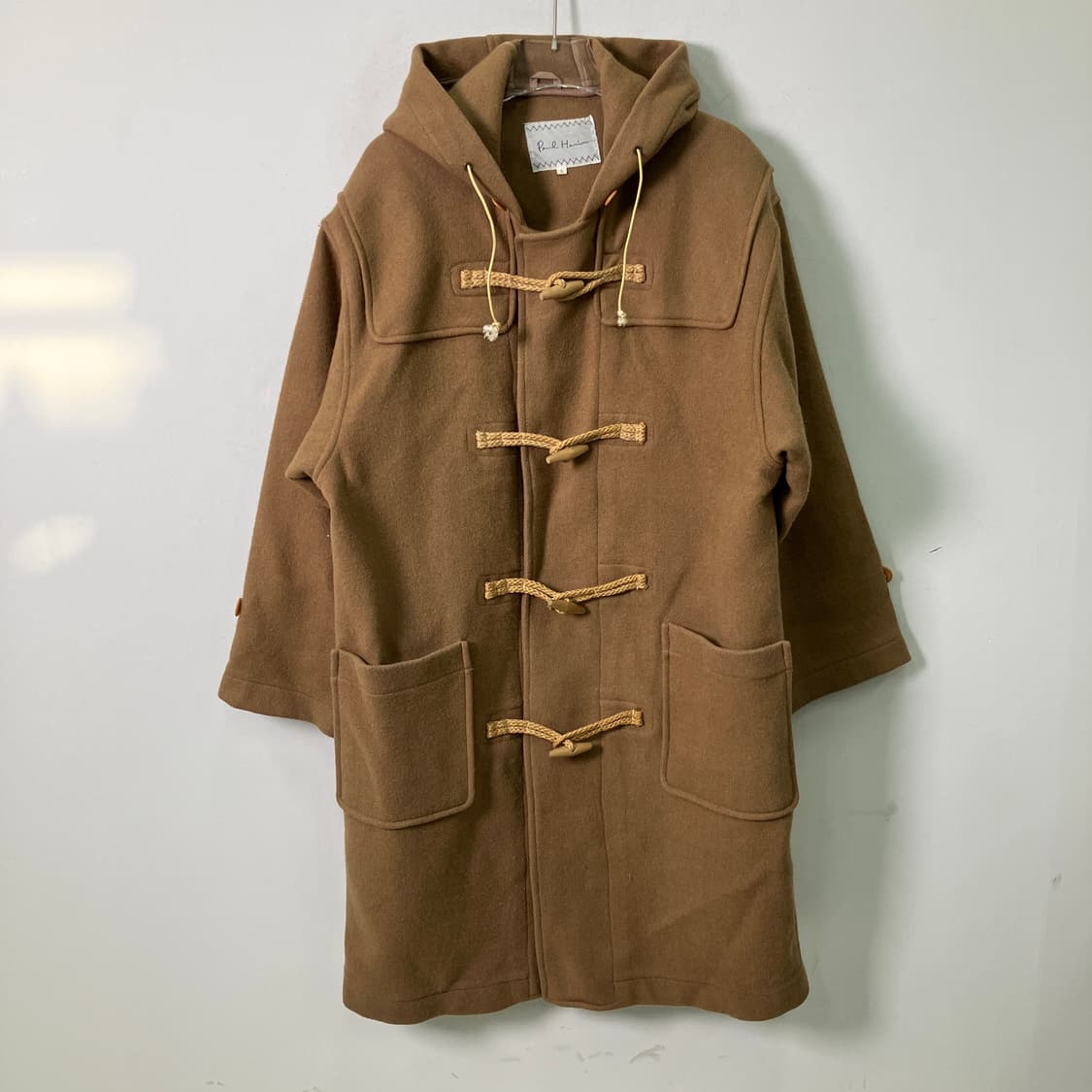 VTG 빈티지 카멜 울 후드 더플 코트 L 상품이미지1