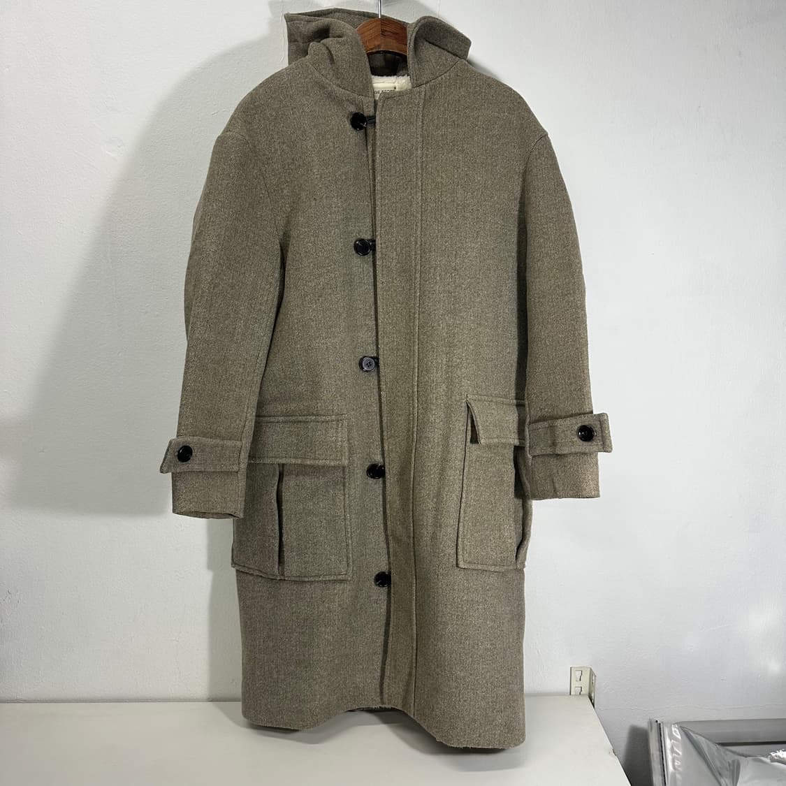 S 95 라퍼지스토어 오트밀 보아털 더플코트 상품이미지1