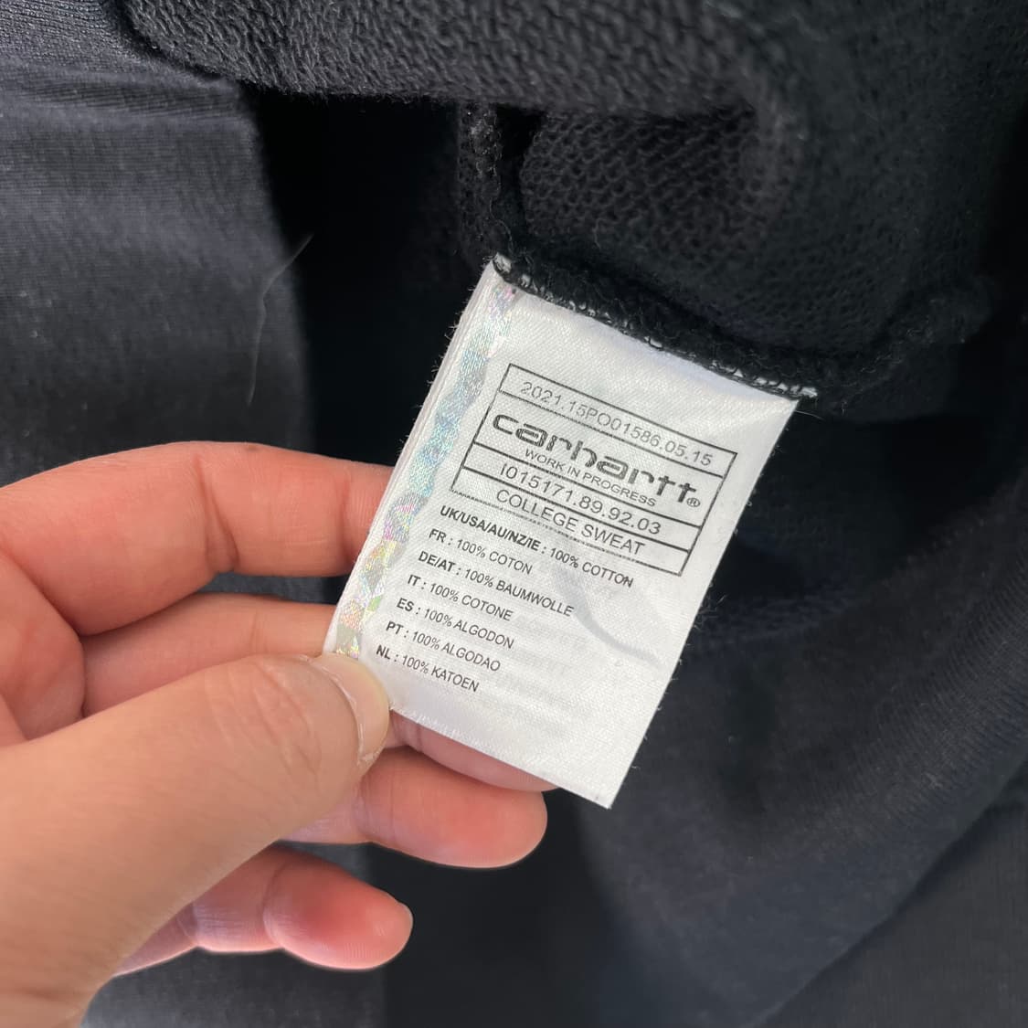 95 칼하트 빅로고 블랙 맨투맨 상품이미지4