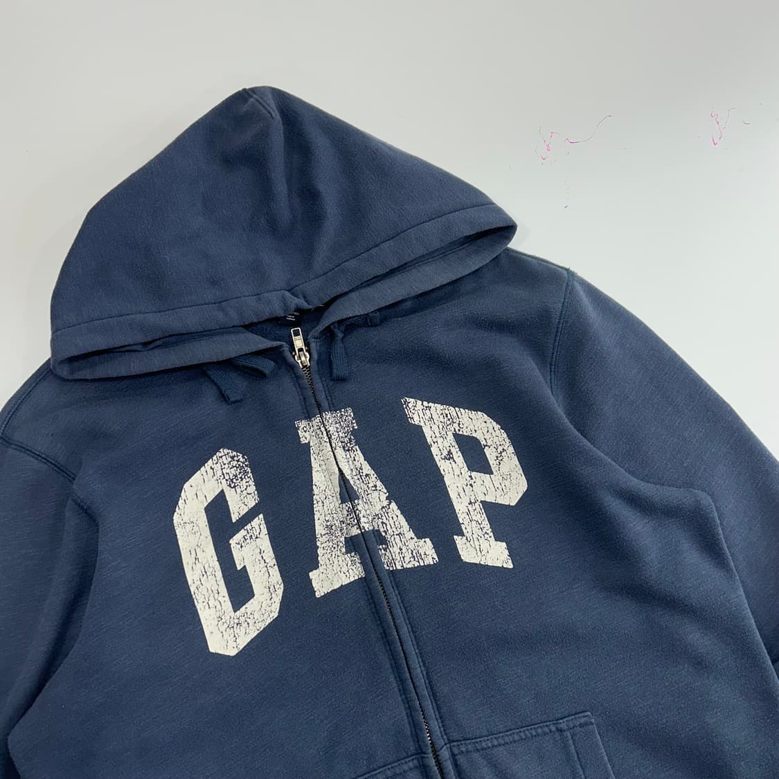 GAP 갭 그런지 화이트 로고 네이비 후드집업 상품이미지4