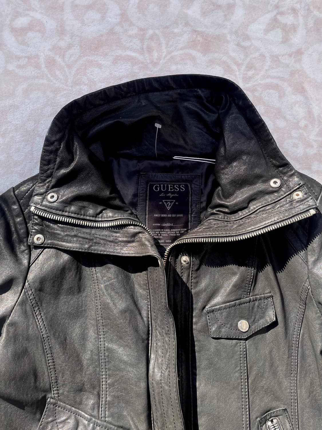 게스 y2k 블랙 라이더 레더자켓 상품이미지5