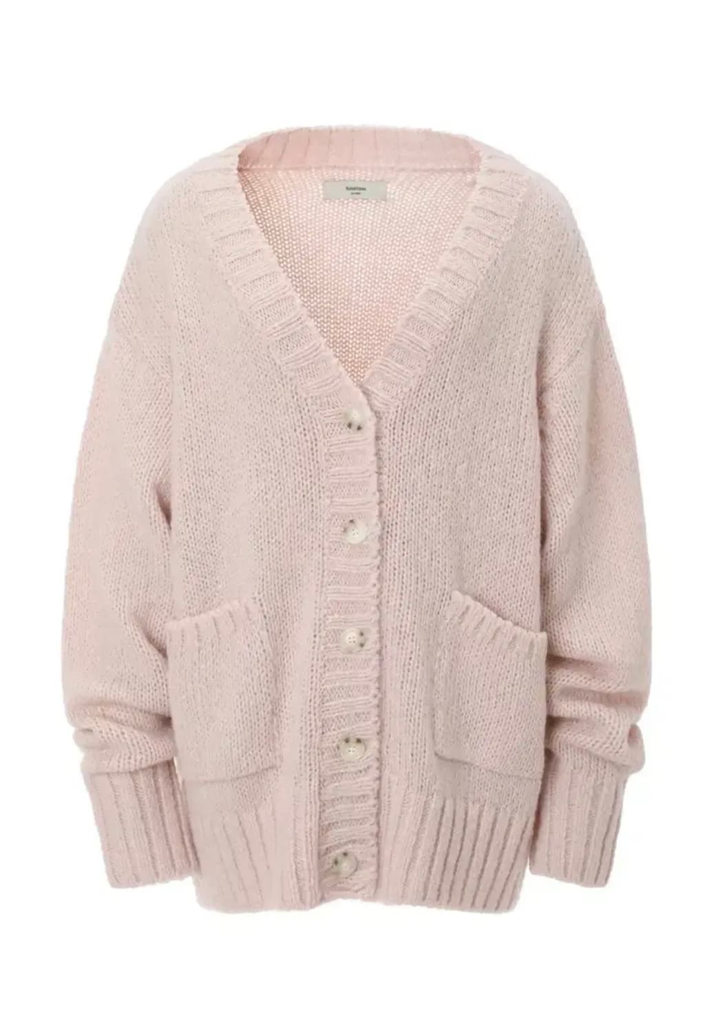 쓰리타임즈 루즈 피넛 가디건 핑크 상품이미지1