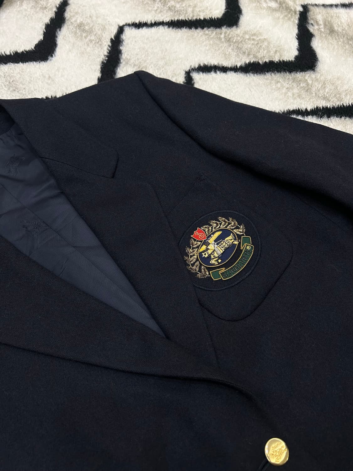 [44-55]버버리 크레스트 로고 와펜 울 금장 블레이저/짙은네이비 상품이미지1