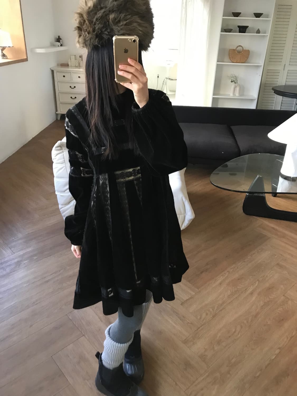 vintage velvet lace one-piece 상품이미지1