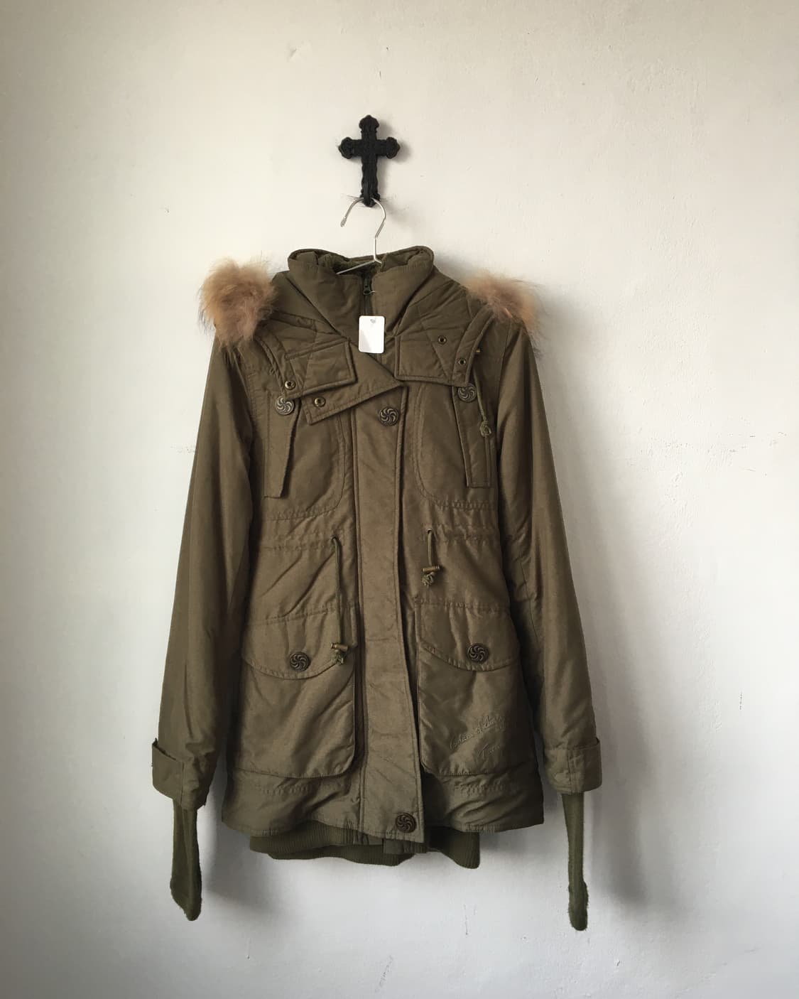 Fake fur hood filed jacket 상품이미지2