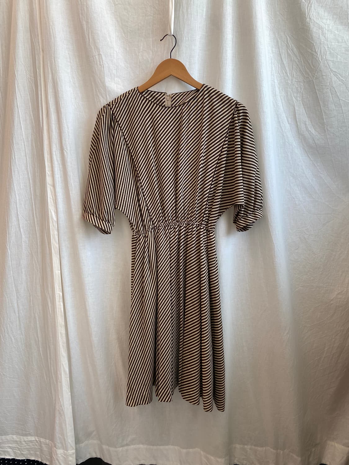 브라운 스트라이프 반팔원피스(m) 상품이미지2