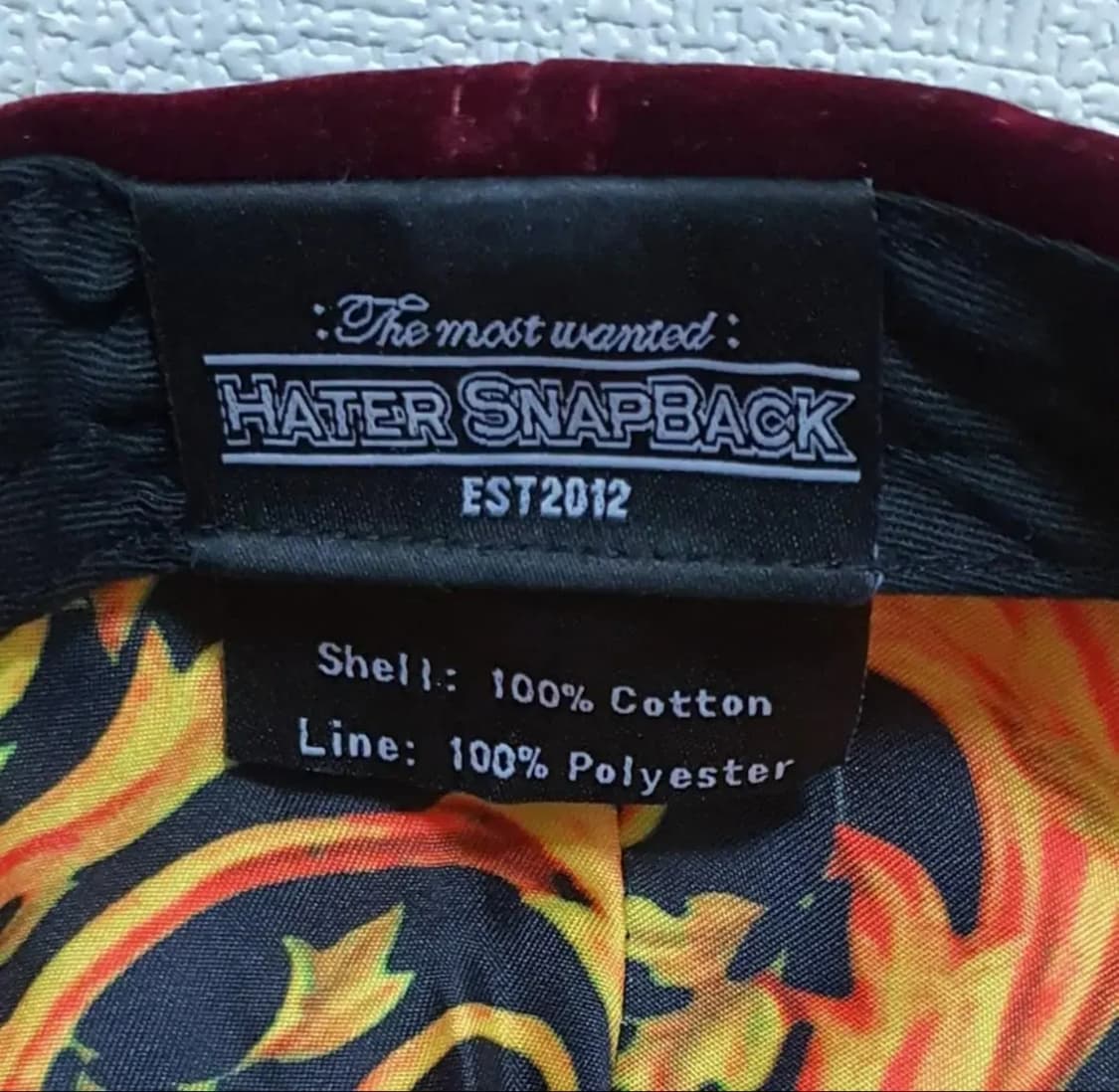 헤이터 벨벳소재 버건디 스냅백. 새거수준 상품이미지5