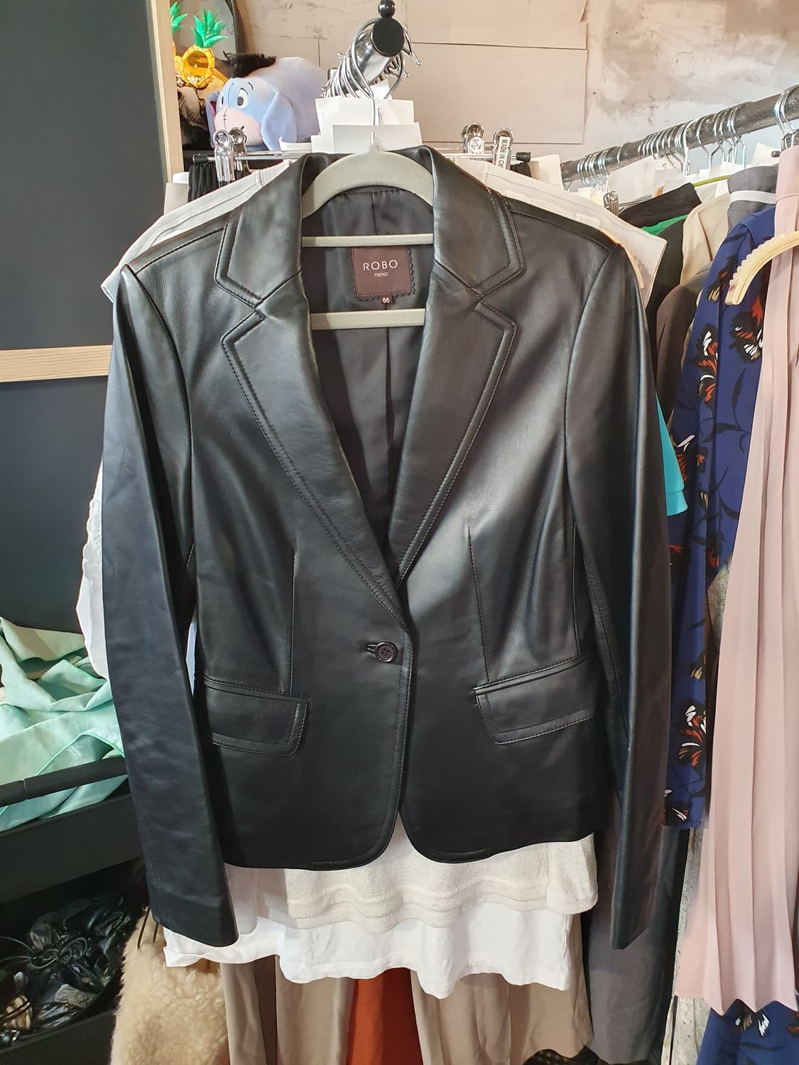 무배 ROBO 가죽 자켓 블랙 55사이즈 상품이미지1