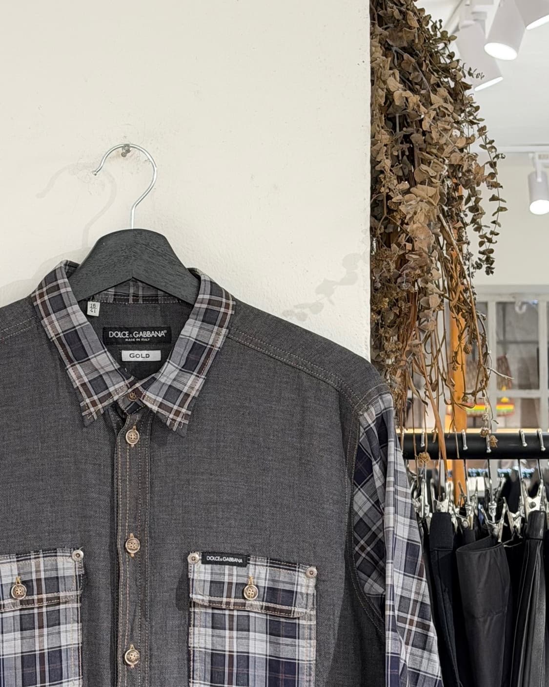 돌체앤가바나 그레이 체크 코튼 셔츠 상품이미지3