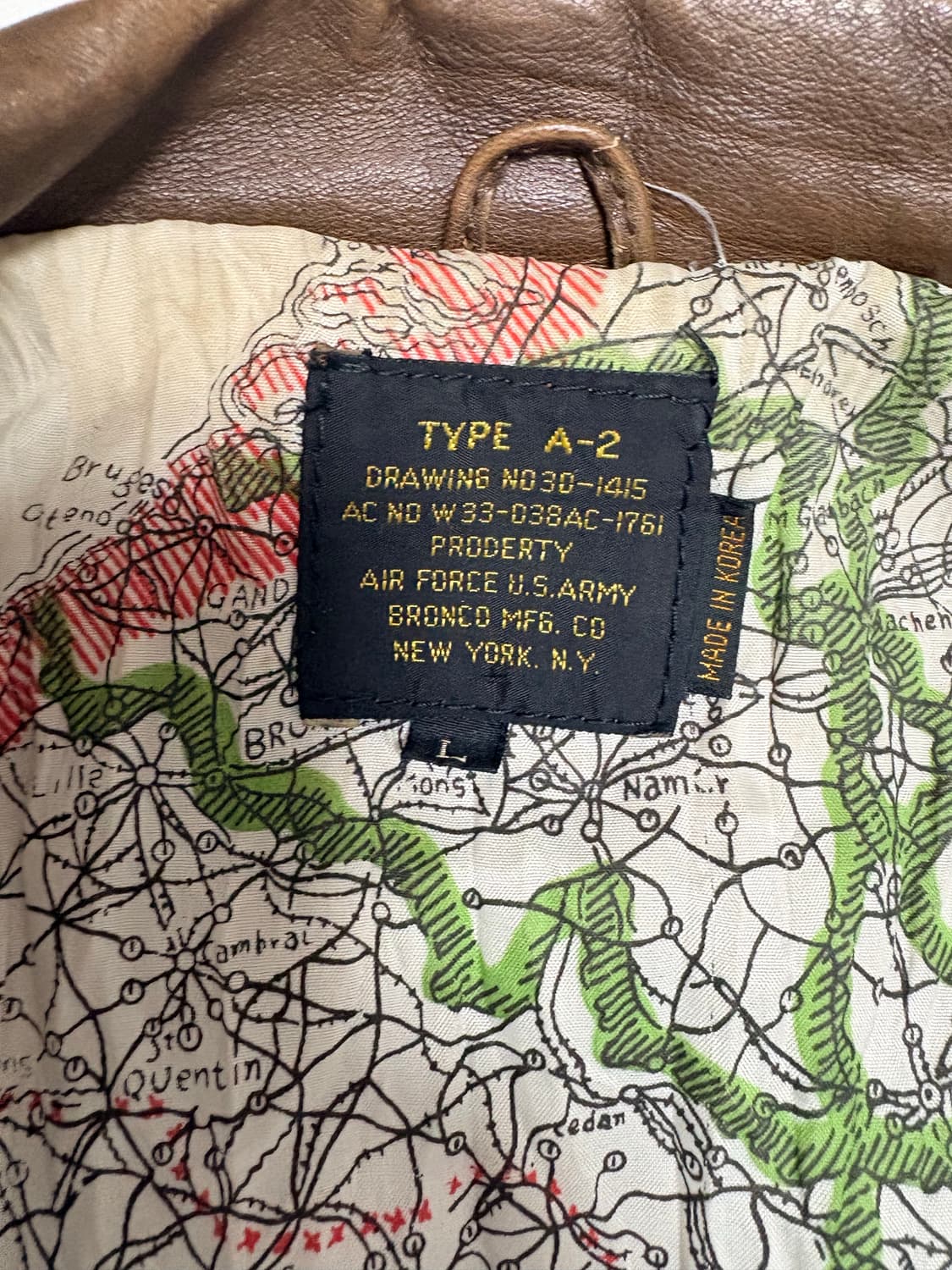 Avirex 90s A-2 leather jacket 상품이미지6