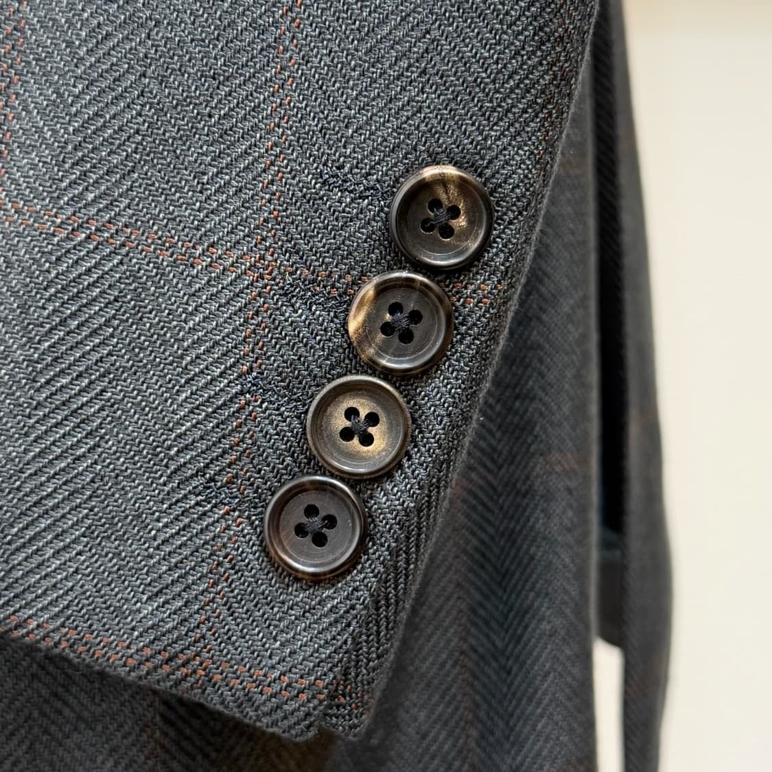 Aquascutum London 실크 100% 헤링본 윈도페인 자켓 상품이미지7