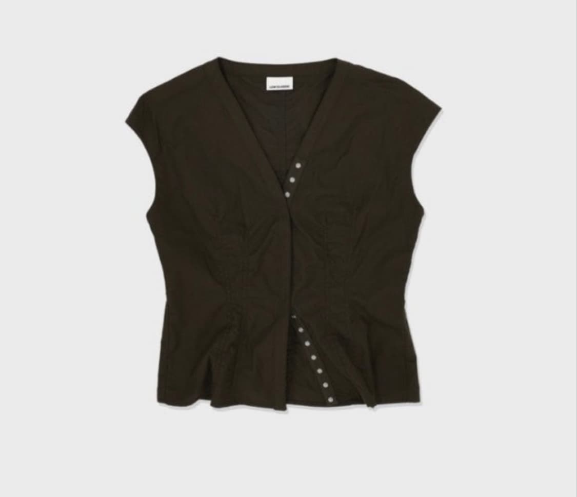 로우클래식 캡 슬리브 셔츠 브라운 상품이미지2