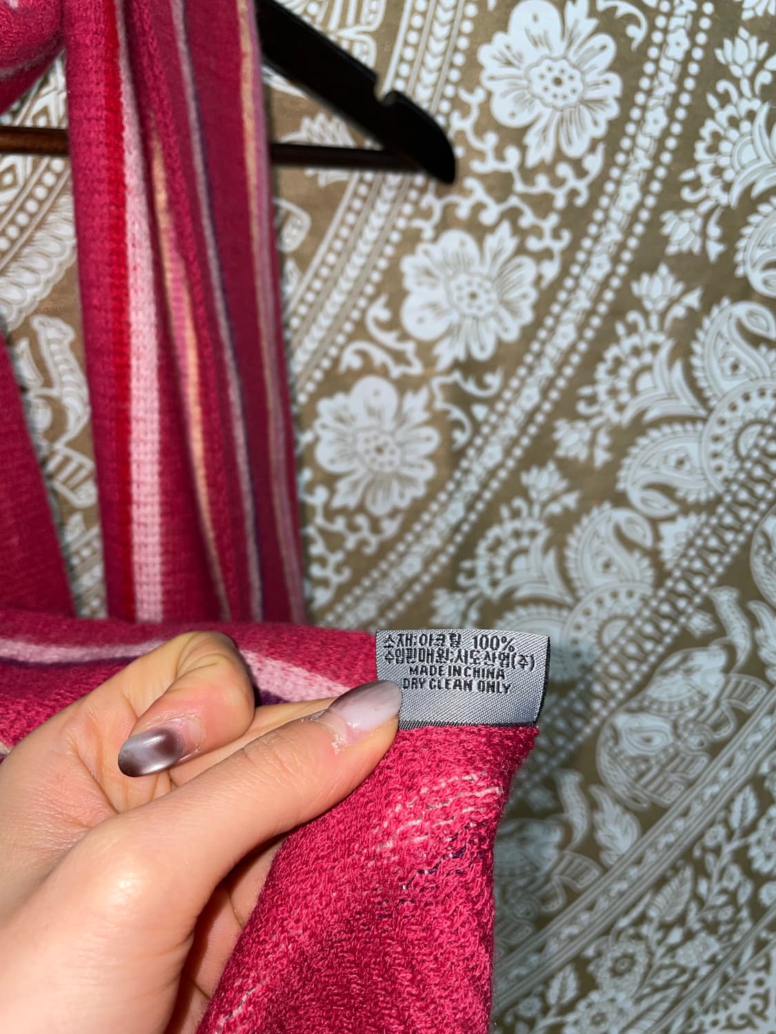 빈티지 핫핑크 스트라이프 머플러 목도리  상품이미지5