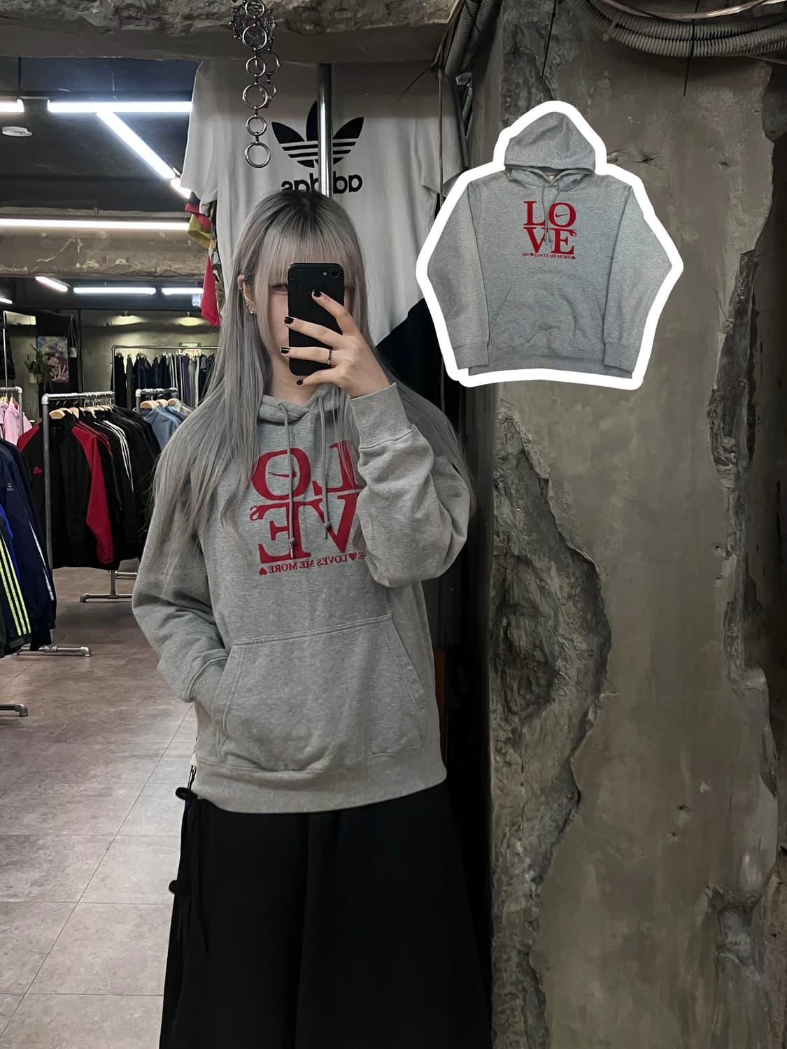 나이키 LOVE 후드티 그레이 L  #csz2818 상품이미지1