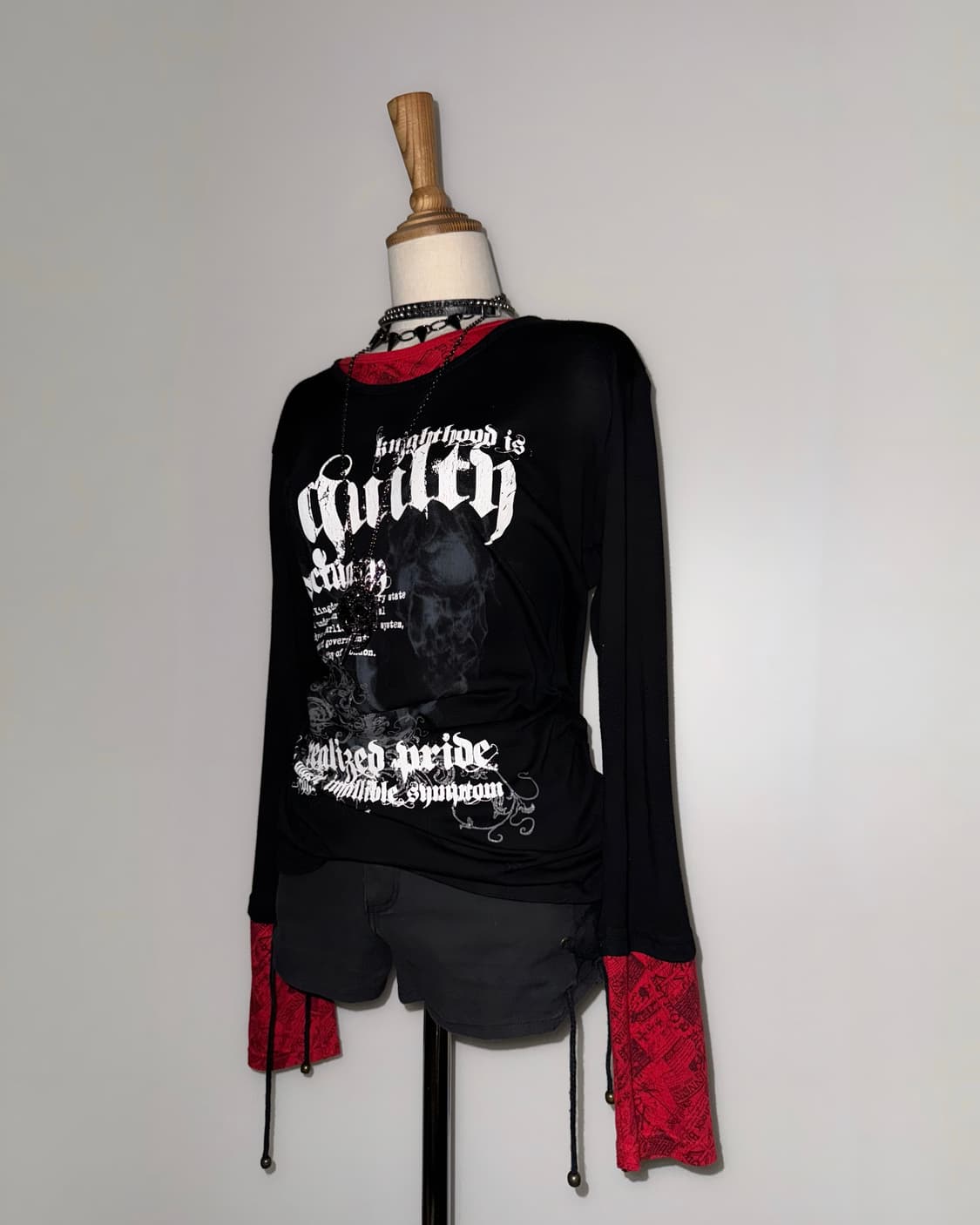 펑크 프린팅 레이어드 롱슬리브 상품이미지3