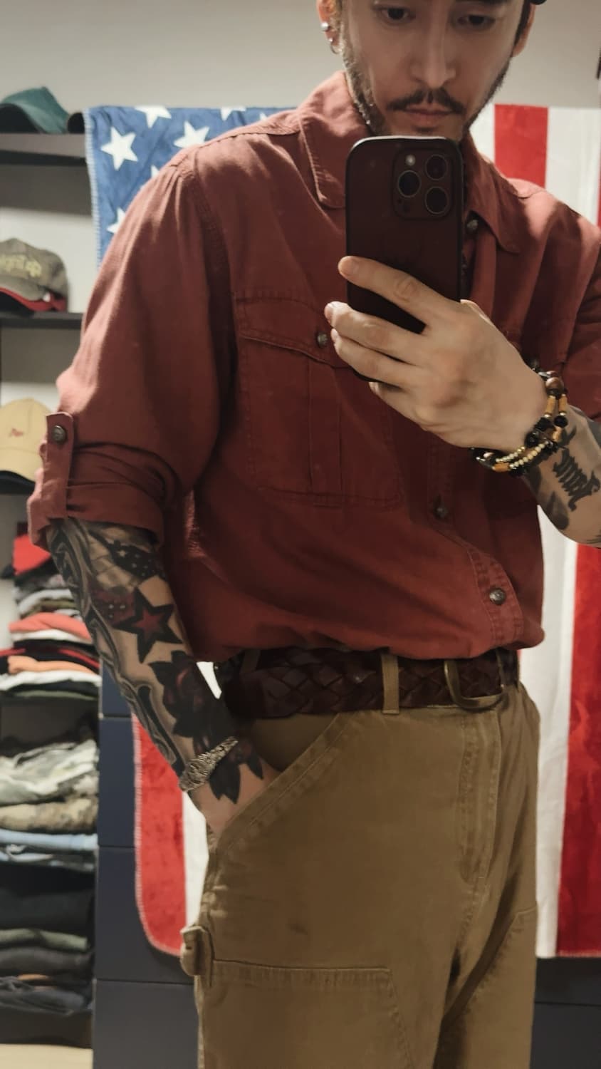 컨버스 빈티지 린넨셔츠 Converse Linen Blend Shirt. 상품이미지7