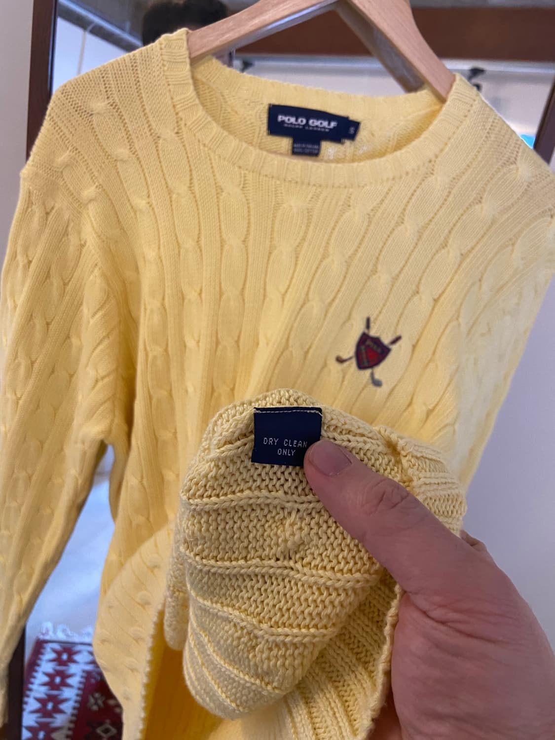 폴로 골프 옐로우 케이블 니트 스웨터 상품이미지5