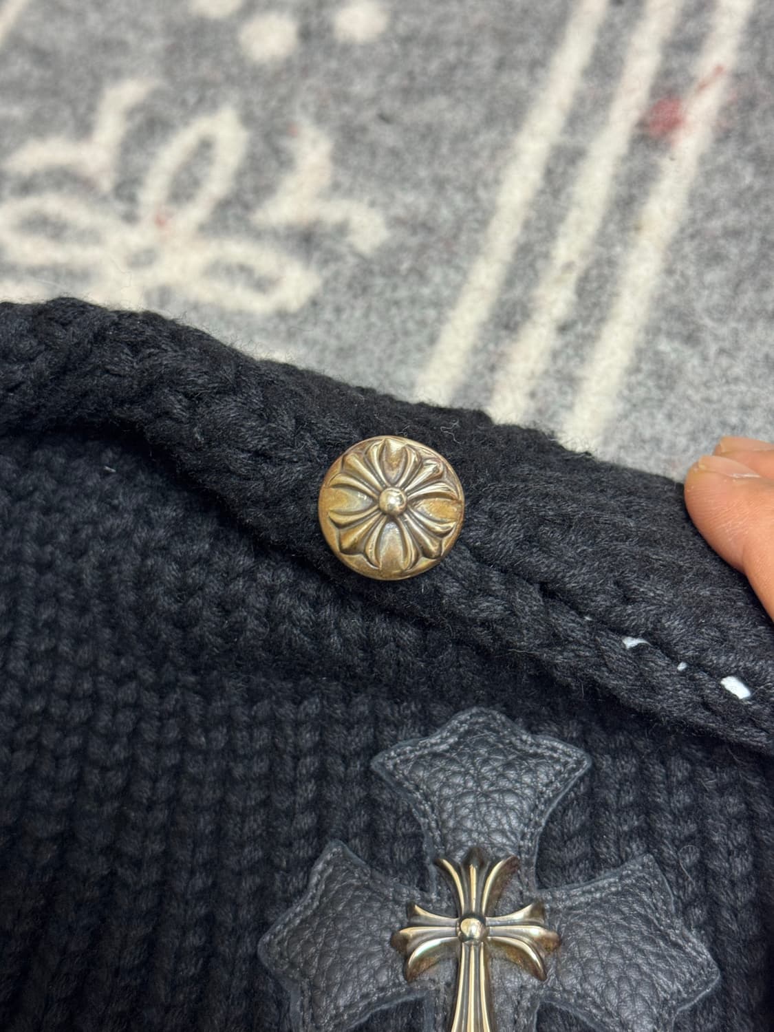 크롬하츠 캐시미어 크로스 패치 참 비니 상품이미지3