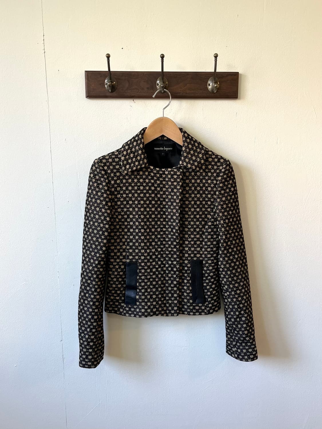 nanette lepore 도트 레더 트위드 자켓 상품이미지1
