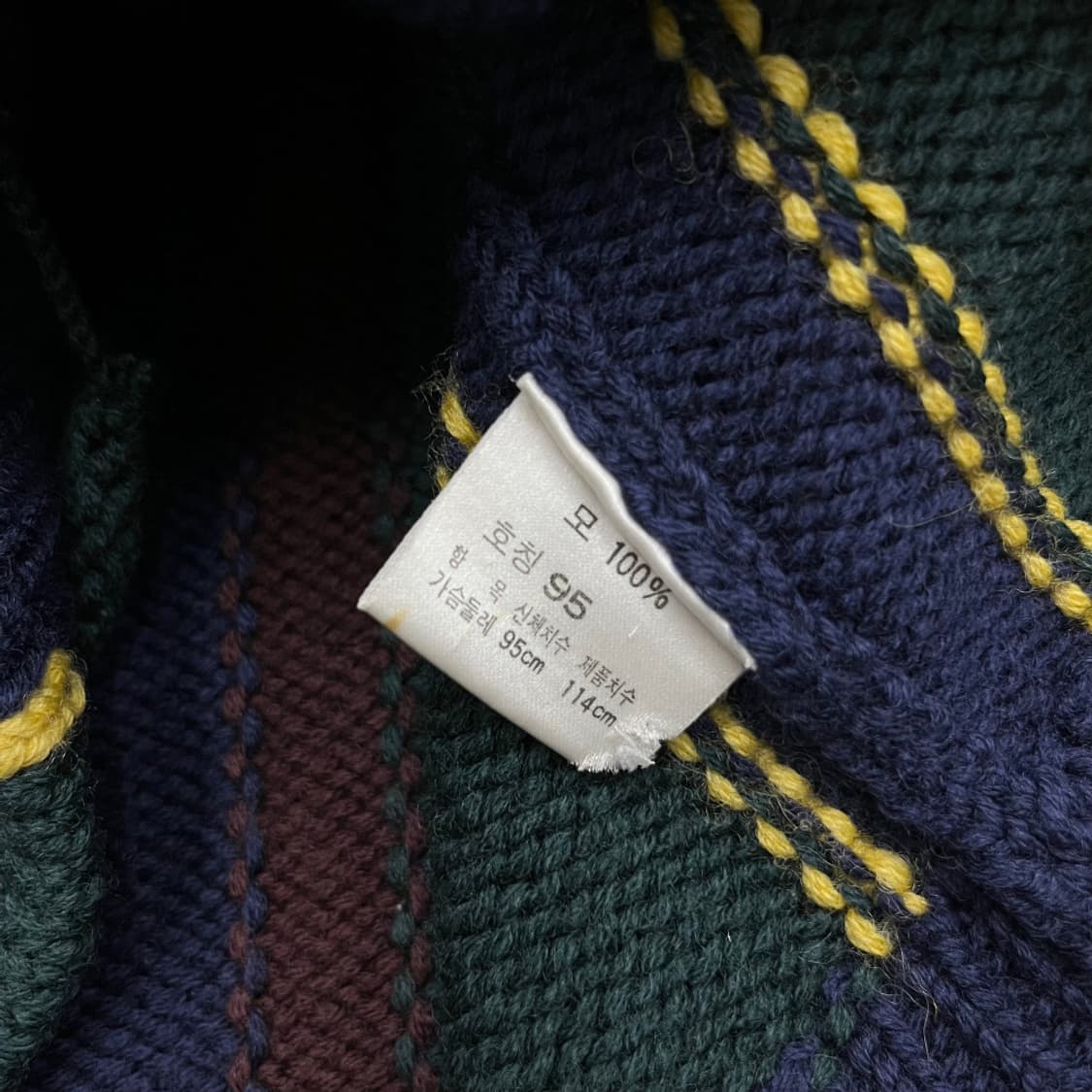 90's 폴로 헤비울 스트라이프 가디건 상품이미지6