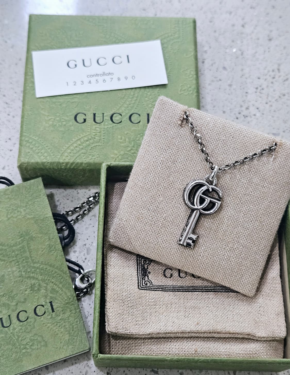 [미사용품] 구찌 마몽 GG 키 목걸이 [정품/풀구성] 상품이미지2