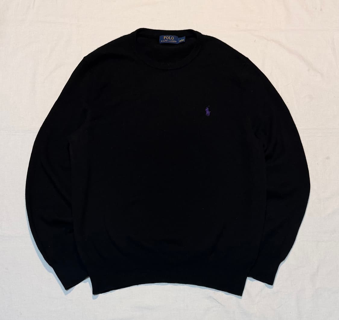 폴로 랄프로렌 메리노 울 라운드넥 니트 블랙 상품이미지1