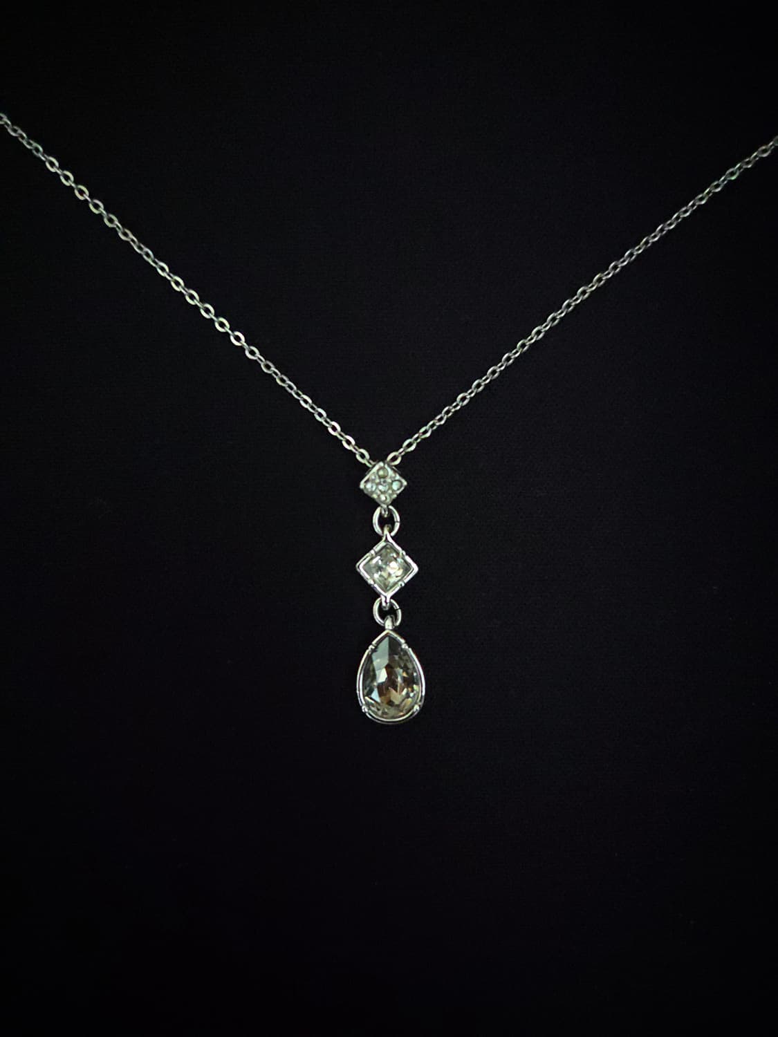 스와로브스키 빈티지 실버 팬던트 목걸이 상품이미지1