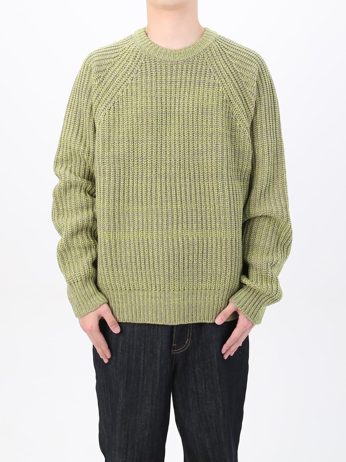 애프터프레이 솔라 인타르시아 니트 라임 m 상품이미지1