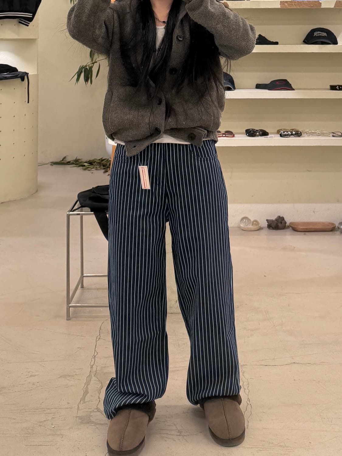 빈티지 히코리 와이드 코튼 팬츠 U670 상품이미지1