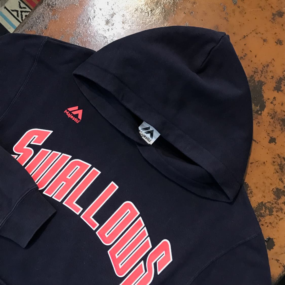 마제스틱 네이비 프린팅 쭈리 후디 남성 102 여성 루즈핏 상품이미지3