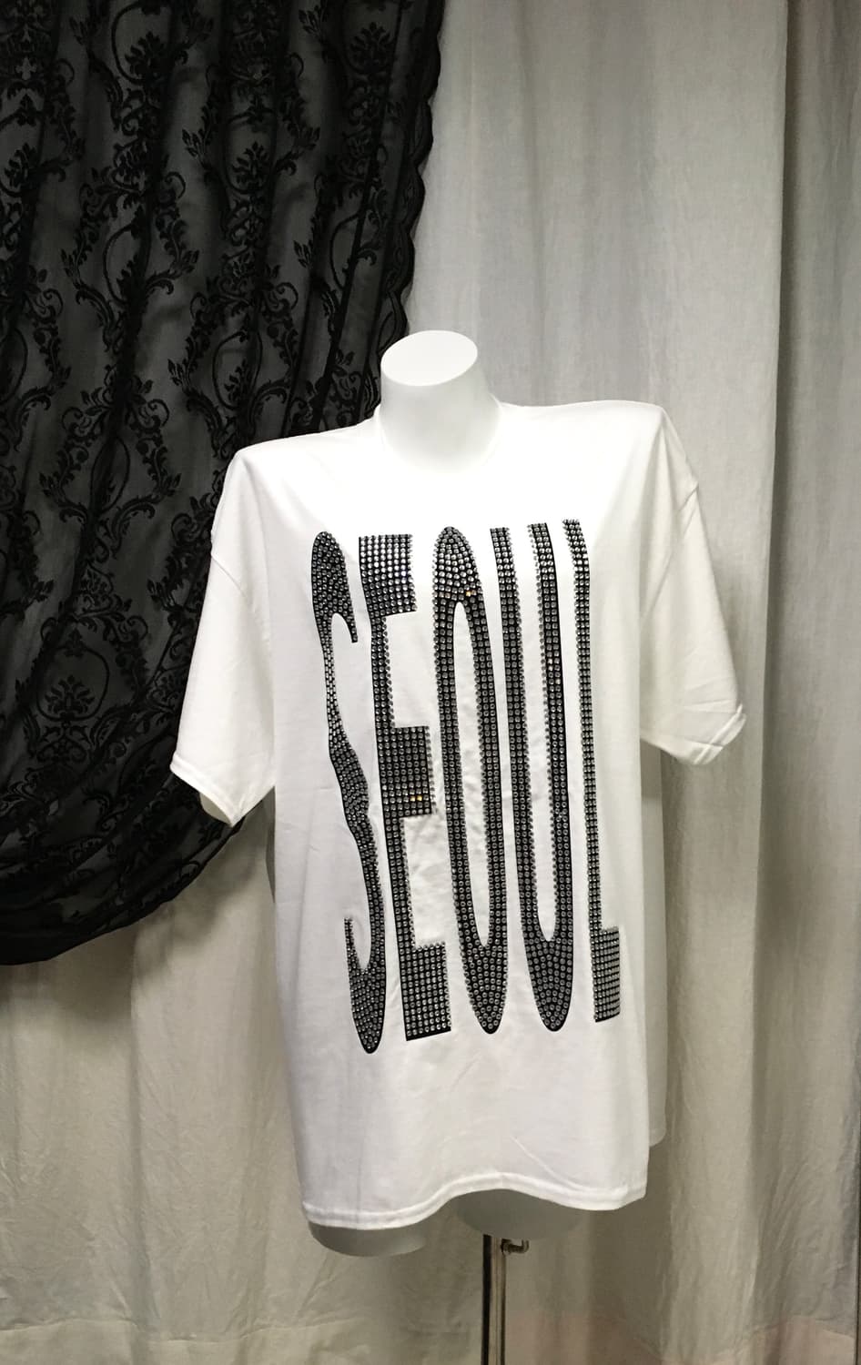 2000아카이브스 유니섹스 서울 크리스탈 큐빅 오버핏 반팔티 XL 상품이미지3