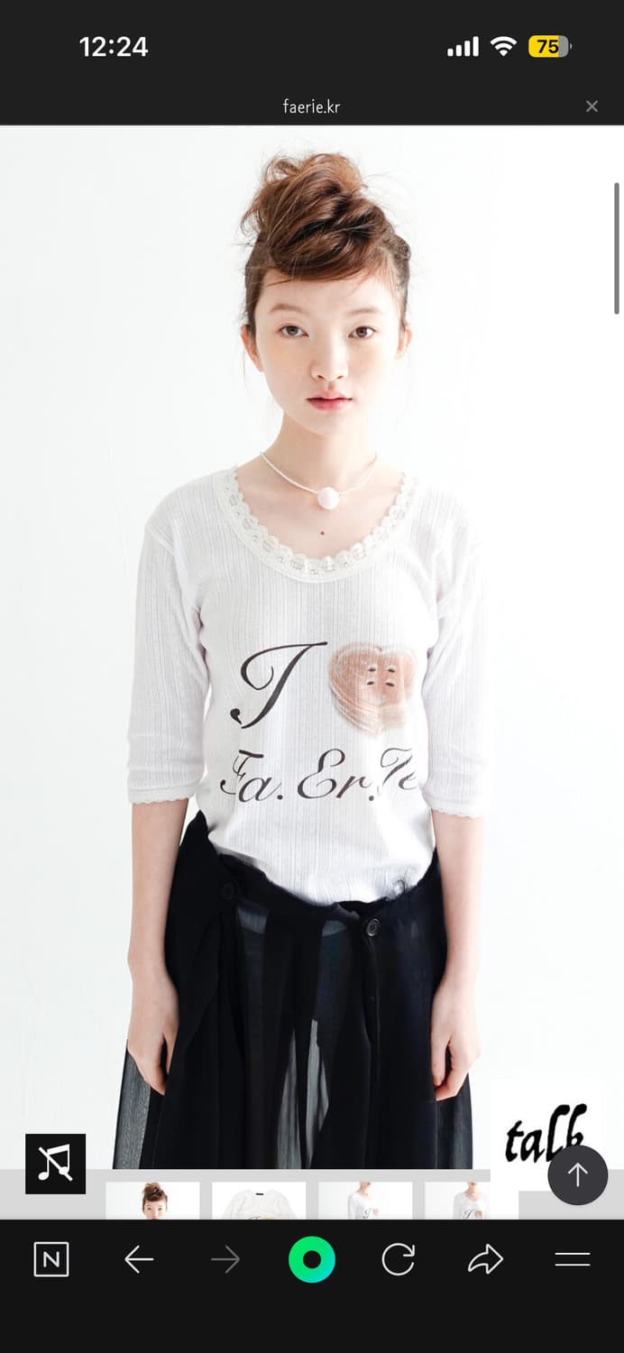 샵페어리 레이스 티셔츠 화이트 상품이미지1