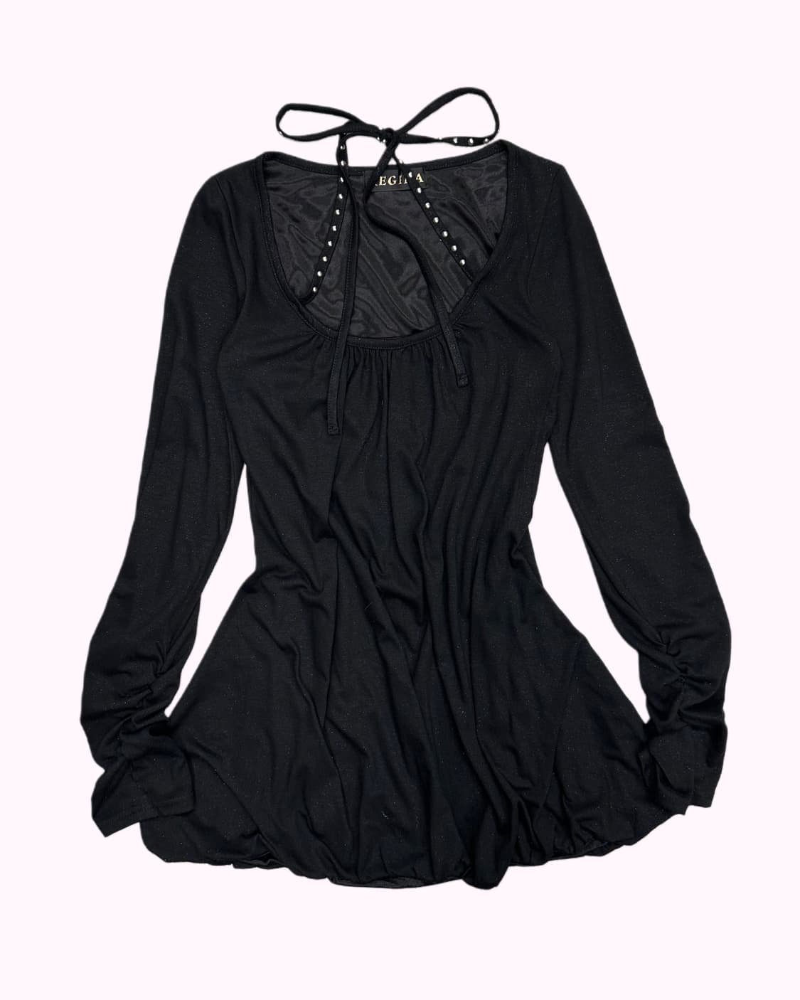 REGINA glitter halter shirring sleeve t 상품이미지1