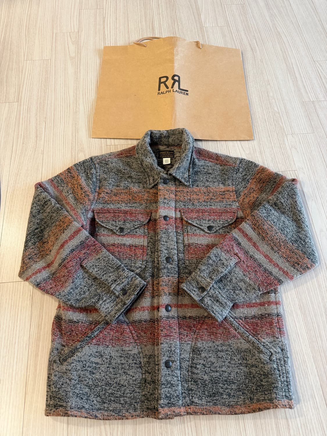 RRL 스트라이프 더블 니트 울 블렌드 재킷 상품이미지1