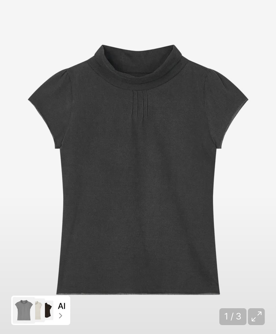 HALF-NECK PINTUCK SHORT SLEEVE T-SHIRT ( 상품이미지1