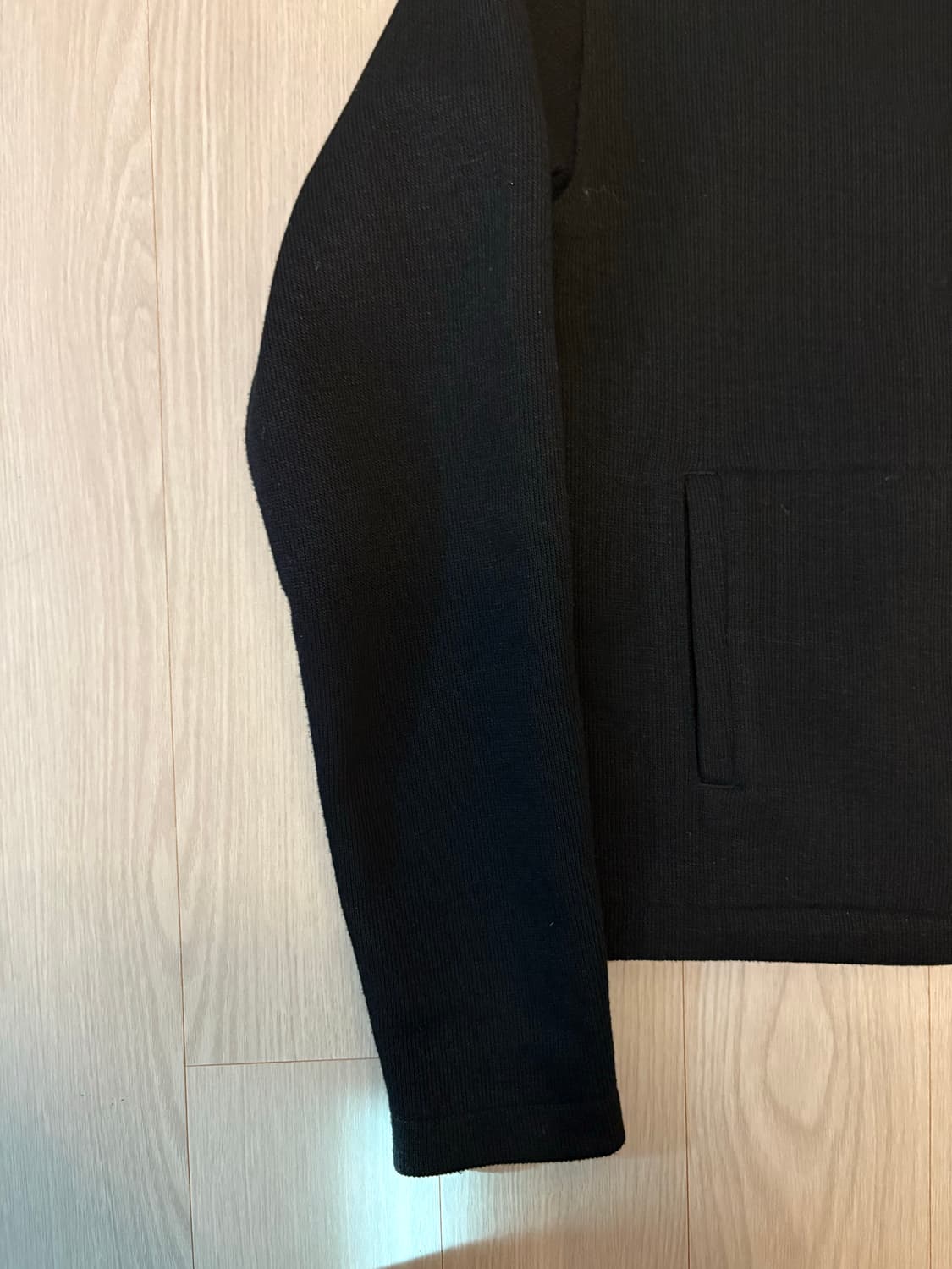 Textuerd High Neck Zip - Black 상품이미지2