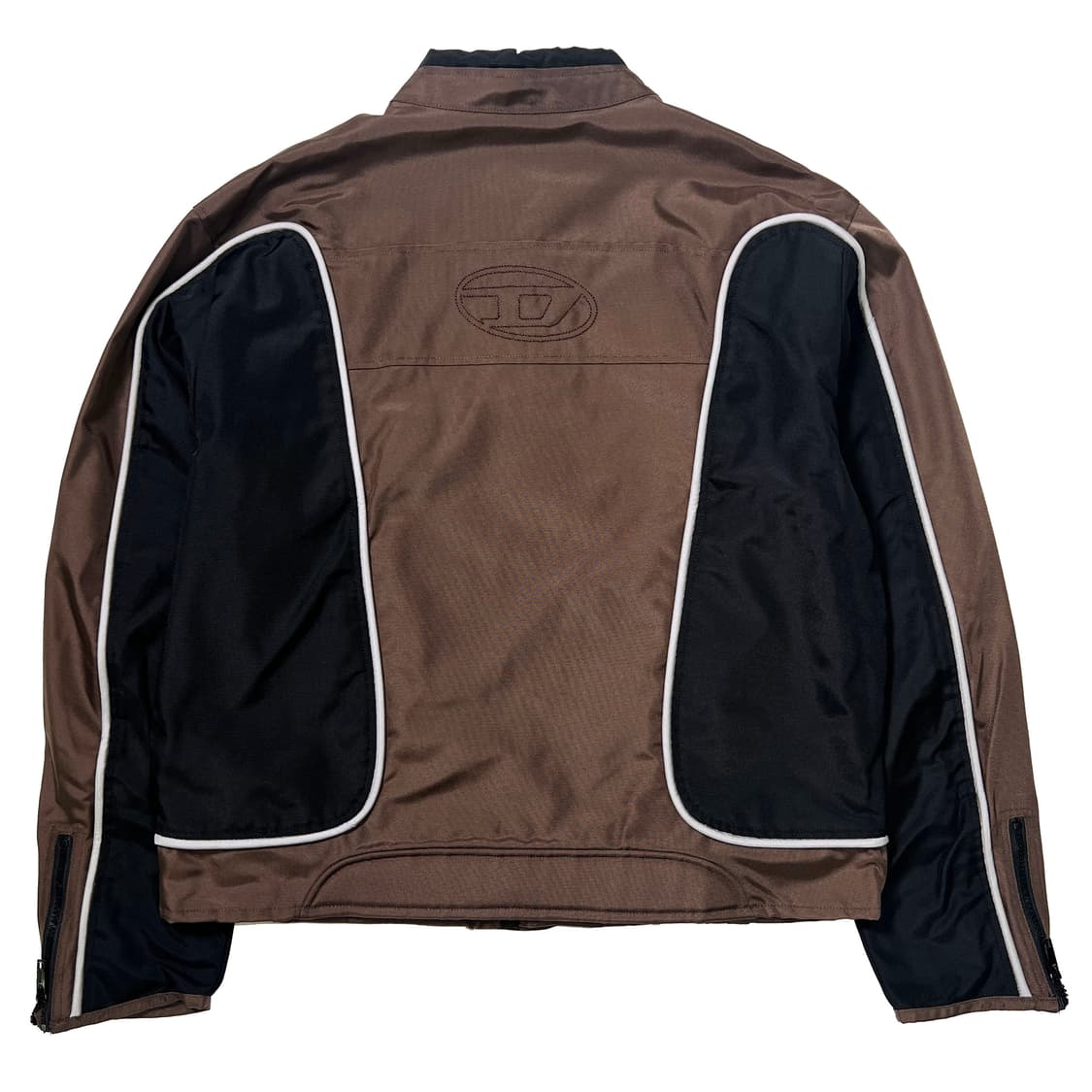 디젤 J-블링크 컬러블록 나일론 바이커 자켓 블랙 브라운 (XXL) 상품이미지2