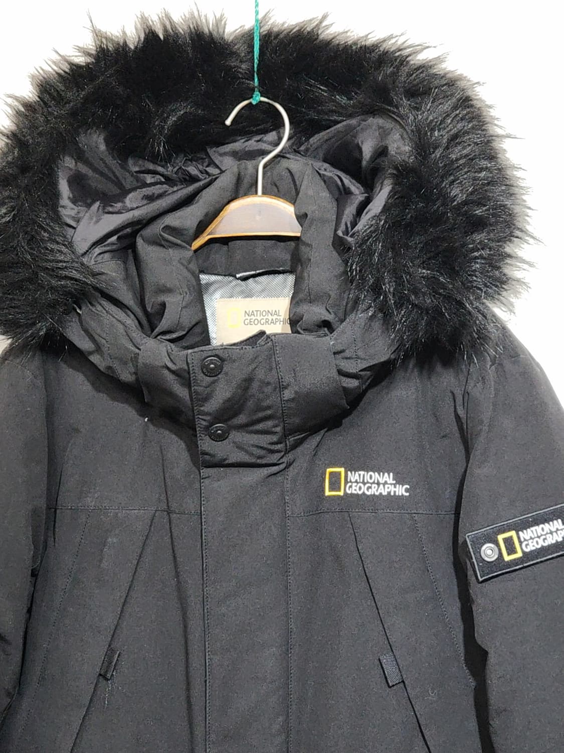 (M) 내셔널지오그래픽 오리털 패딩점퍼 블랙 후드 다운자켓  상품이미지2