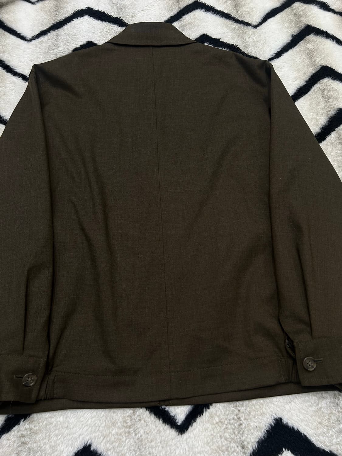 [L]유니클로U 집업 블루종/브라운 상품이미지4