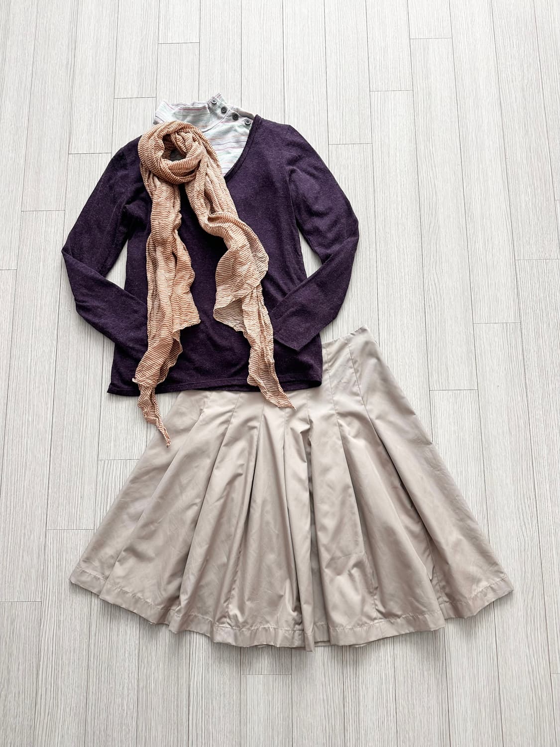 jpn 히피 모리걸 하구미 스즈코 아오이유우 레이어드 코디세트 상품이미지1