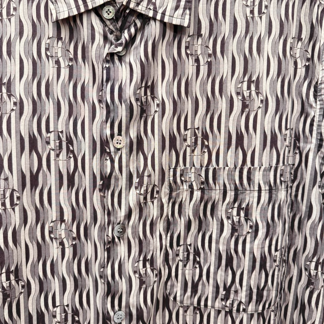 크리스찬 디올 무슈 모노그램 스트라이프 패턴 반팔 셔츠 그레이 상품이미지6