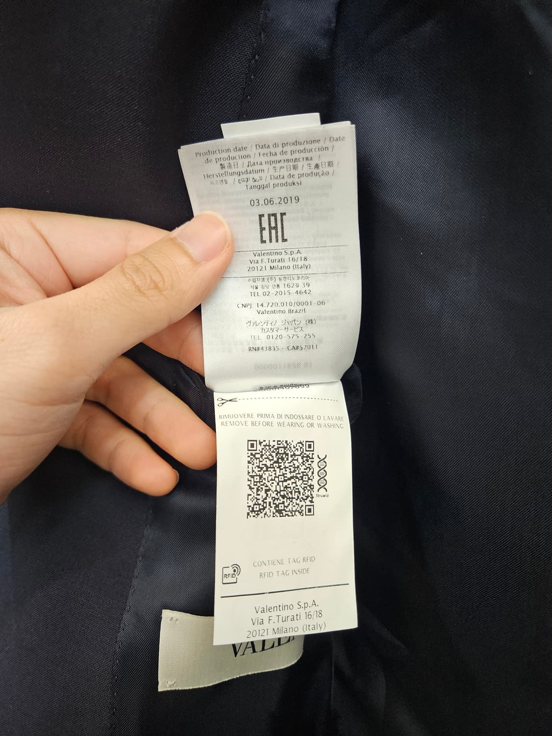 발렌티노 남성 네이비 블레이저 재킷 상품이미지9