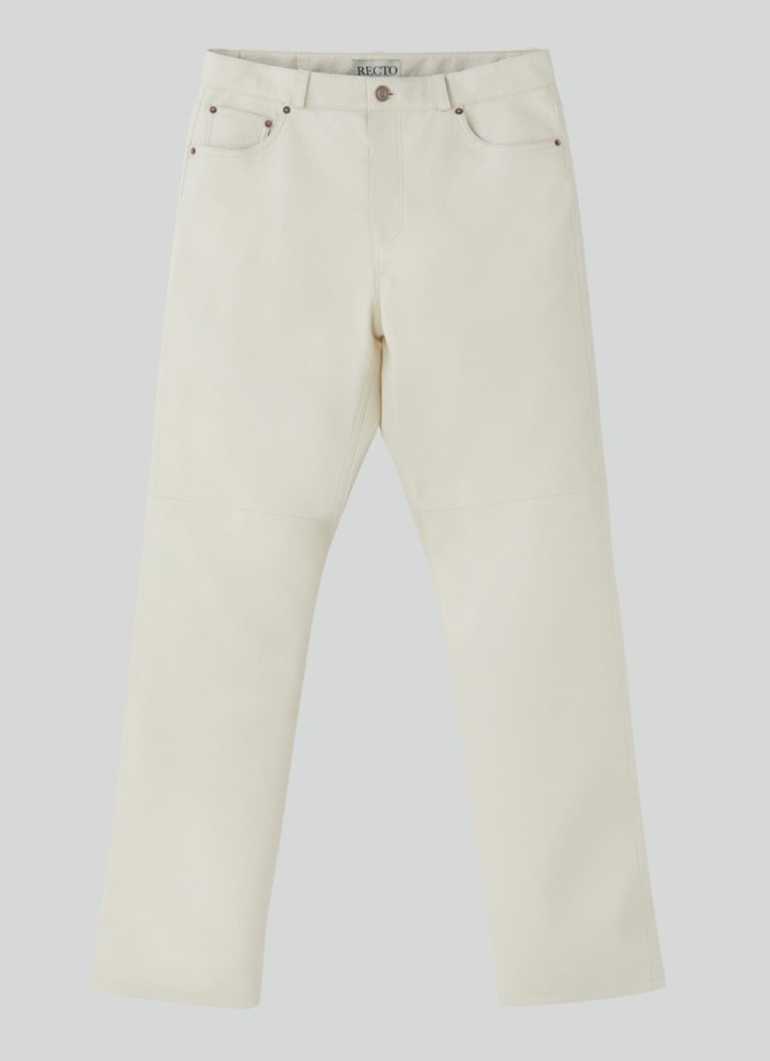 [새상품] 렉토 24FW 그레타 폭스 레더 팬츠 크림 상품이미지4